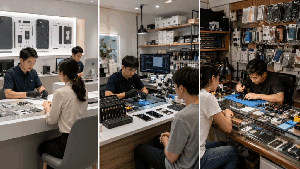 Apple 授權、IRP 與一般維修中心的差異，主要在於零件來源、官方資源、保固與服務彈性。