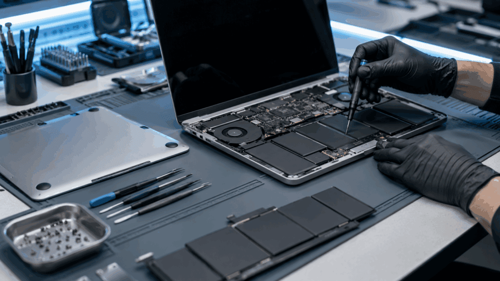 MacBook 電池與機身結構整合，更換成本較高